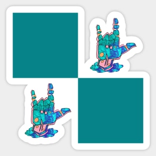 I Love You - Sign Language Teal Pattern Sticker